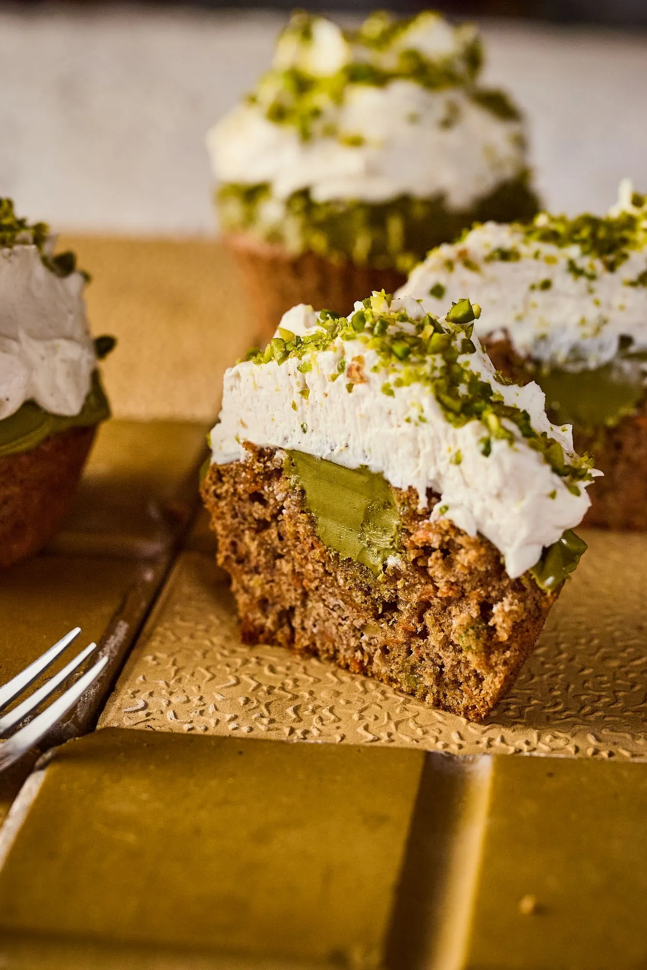 Pisztáciás répatorta cupcake